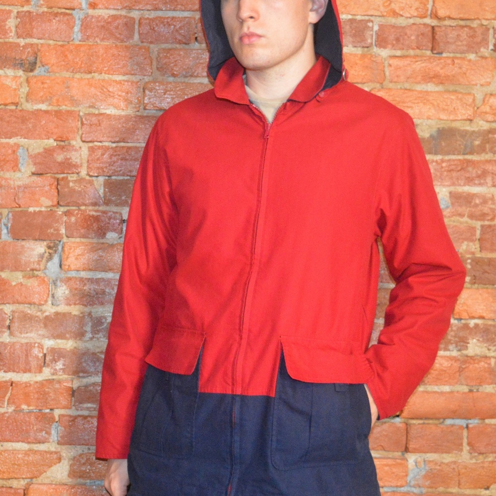 London Fog ColorBlocked Khak(ease) Jacket Red Blue